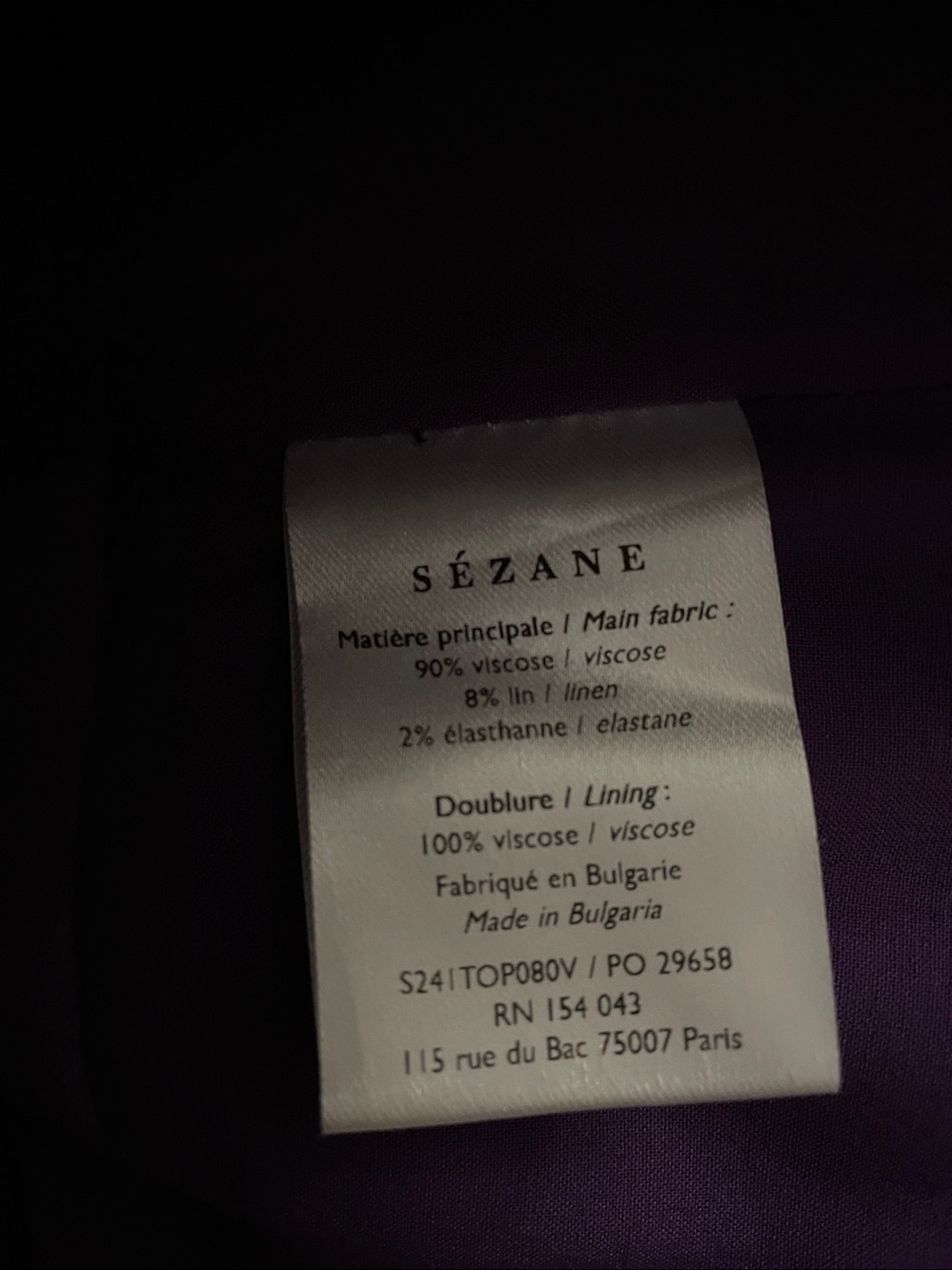 Sezane Bustier. Gioia Purple. 36 - Picture 13 of 14
